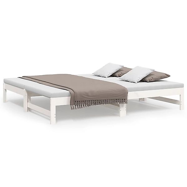 vidaXL Tagesbett Ausziehbar Weiß 2x(90x190) cm Massivholz Kiefer1369483 günstig online kaufen