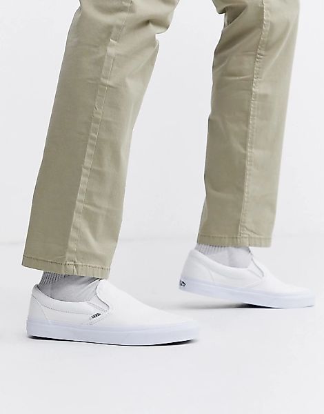 Vans – Classic – Weiße Schuhe zum Hineinschlüpfen günstig online kaufen