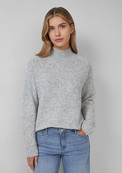 s.Oliver Longpullover Strickpullover Strickpullover aus Wollmix mit Stehkra günstig online kaufen