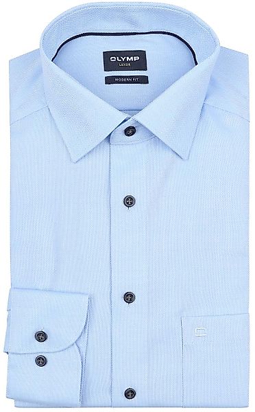 OLYMP Luxor Hemd Structure Hellblau - Größe 44 günstig online kaufen