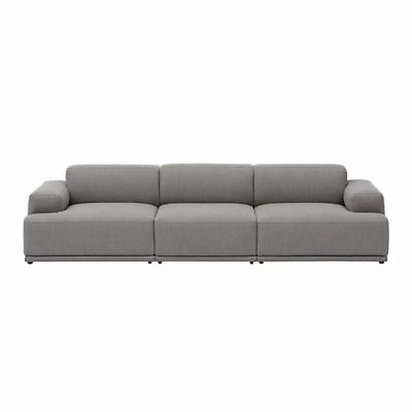Sofa Connect Soft n°1 textil grau / 3-Sitzer - 3 Module / L 288 cm - Muuto günstig online kaufen