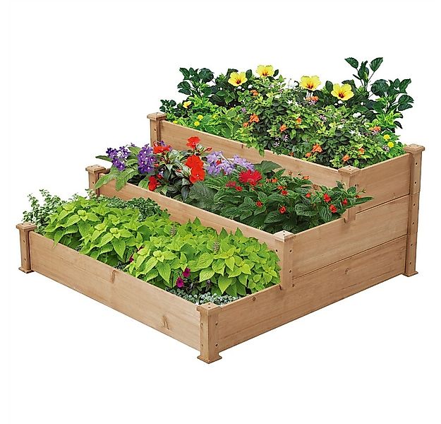 Yaheetech Hochbeet aus Tannenholz 3-Stufiges Gartenbeet für Hof/Garten/Gewä günstig online kaufen