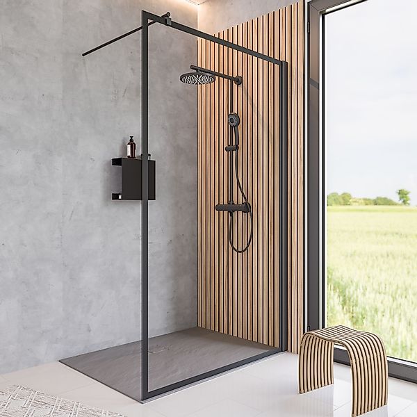 Schulte Walk-in-Dusche Black Style, 6 mm günstig online kaufen