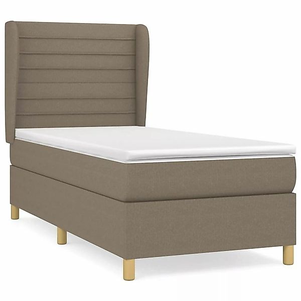 vidaXL Boxspringbett Boxspringbett mit Matratze Taupe 80x200 cm Stoff Bett günstig online kaufen