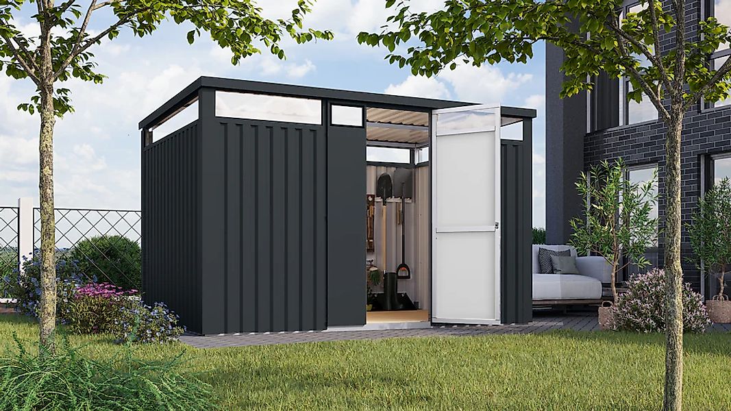 Karibu Gartenhaus ""Østen 3"", pulverbeschichtetes Trapezblech, Rahmen aus günstig online kaufen
