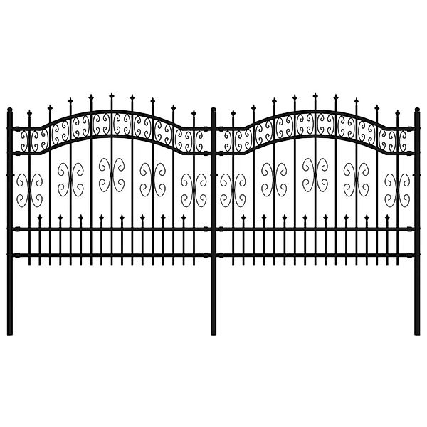 vidaXL Gartenzaun mit Speerspitze Schwarz 240 x 100 cm Pulverbeschichteter günstig online kaufen