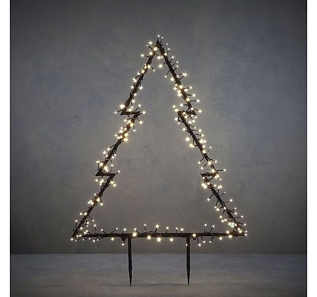 edelman LED Stern Gartenstecker Leuchttanne warmweiß Metall schwarz günstig online kaufen