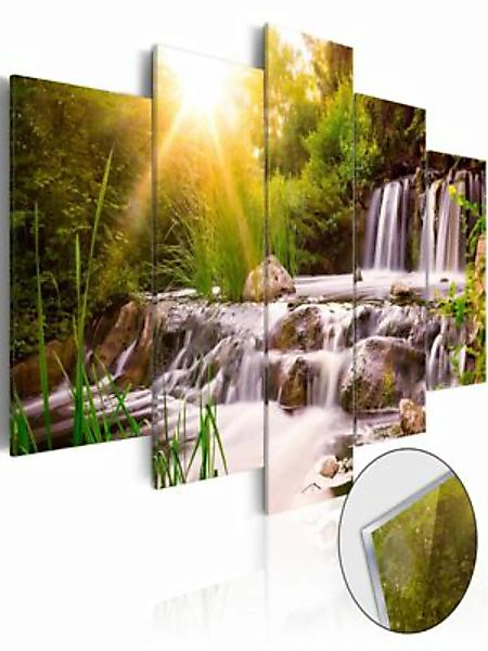 artgeist Acrylglasbild Forest Waterfall [Glass] mehrfarbig Gr. 100 x 50 günstig online kaufen