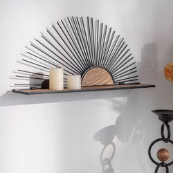 K&L Wall Art Deko-Wandregal Holz Metallregal günstig online kaufen