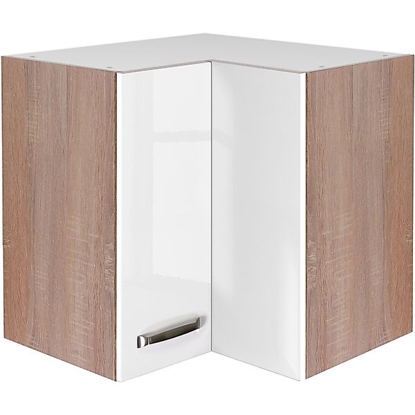 Flex-Well Exclusiv Küchen-Eck-Hängeschrank Valero 60 cm x 60 cm Hochglanz W günstig online kaufen