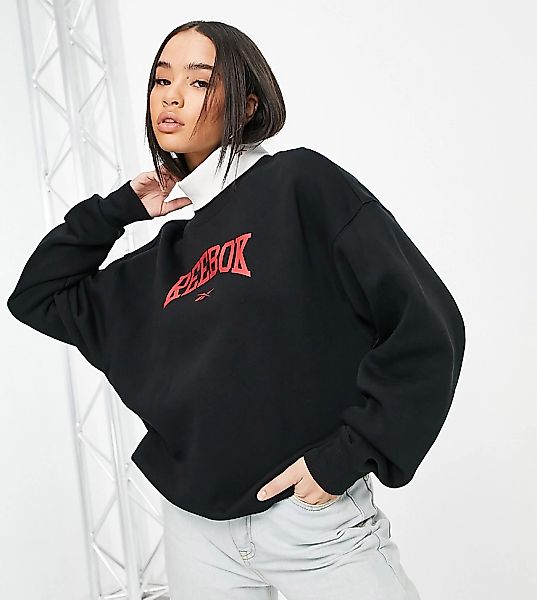 Reebok – Vintage-Sweatshirt in Oversize-Passform in Schwarz, exklusiv bei A günstig online kaufen