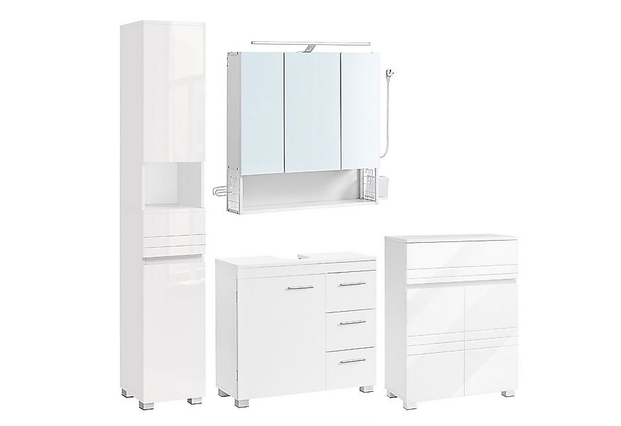 VASAGLE Badmöbel-Set Badezimmerschrank, (4er Set), verstellbare Ablagen günstig online kaufen