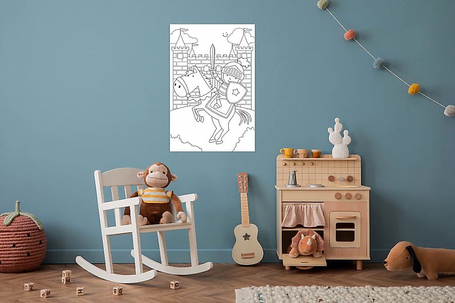 queence Wandsticker "Ritter und Burg" DIY-Wandsticker zum Bemalen günstig online kaufen