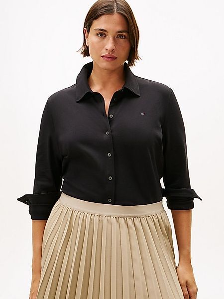 Tommy Hilfiger Curve Langarmbluse CRV 1985 SLIM PIQU in großen Größen, aus günstig online kaufen