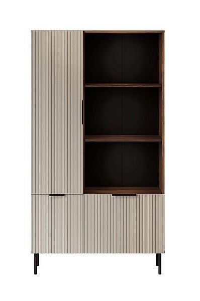 99rooms Vitrine Amela (Standvitrine, Wohnmöbel) mit 3 Türen, 3 offene Fäche günstig online kaufen