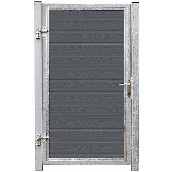 Einzeltor Artura WPC Schiefergrau DIN L 115 cm x 175 cm Pfosten verzinkt günstig online kaufen