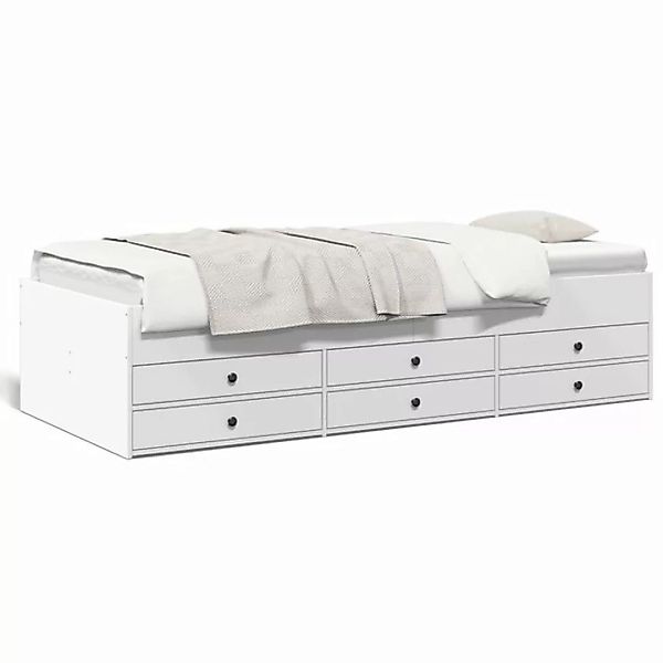 vidaXL Bettgestell Gästebett Tagesbett mit Schubladen Weiß 90x190 cm Spanpl günstig online kaufen
