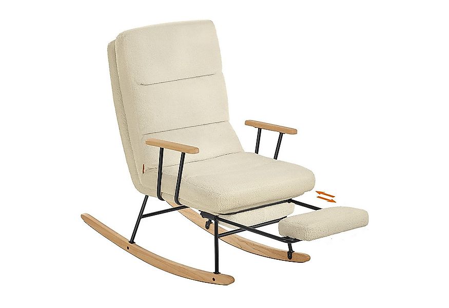 SONGMICS Schaukelsessel, Schaukelstuhl, mit Massivholzfüßen, Schaukelsessel günstig online kaufen