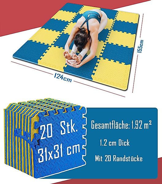 Fitgenics Bodenschutzmatte 20er Set Fitness Puzzlematten günstig online kaufen
