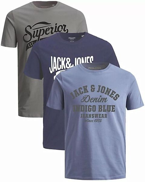 Jack & Jones Print-Shirt Bequemes Slimfit Shirt (Spar-Set, 3er-Pack) bedruc günstig online kaufen