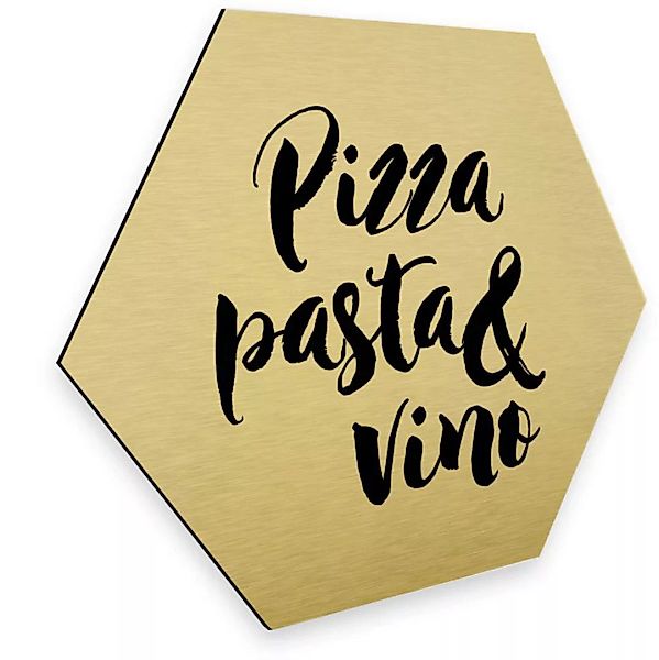 Wall-Art Metallbild »Pizza Pasta Gold Deko Küche«, (1 St., Dekorative Wandd günstig online kaufen