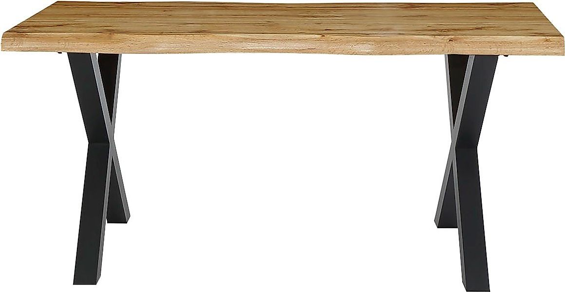 Jockenhöfer Gruppe Esstisch Marlon, geschwungene Baumkantenoptik und schwar günstig online kaufen