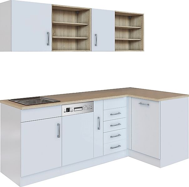 KOCHSTATION Küche »KS-Mali«, Stellbreite 210/110 cm, mit E-Geräten günstig online kaufen