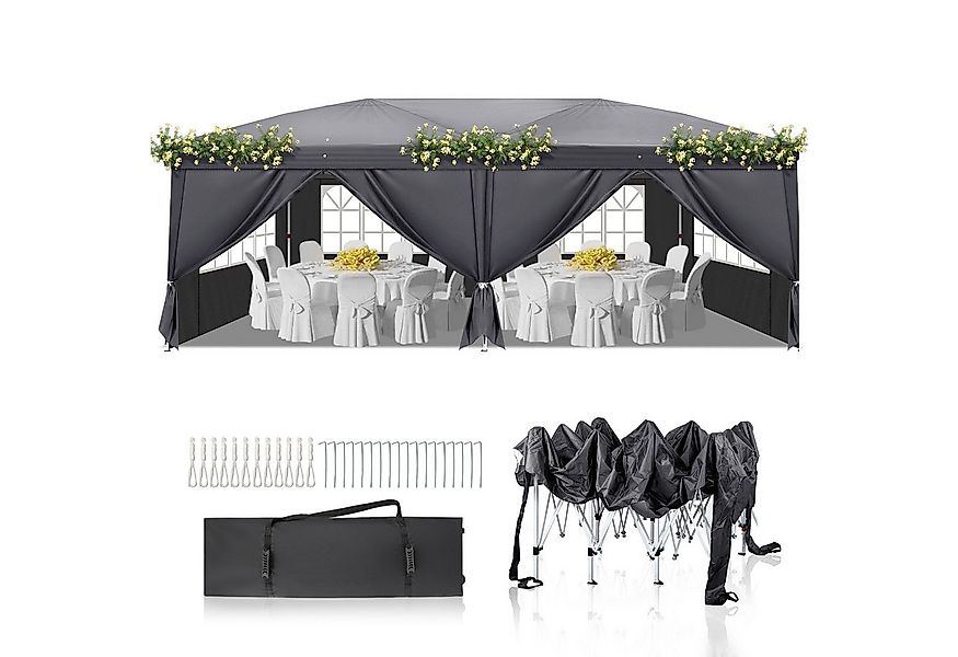 LALAHO Faltpavillon Pavillon Partyzelte 3x6m, Festzelt Gartenzelt für Garte günstig online kaufen