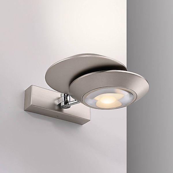 PURE LED-Wandlampe Oculis, silberfarben 30 cm, Eisen, 2-flg. günstig online kaufen