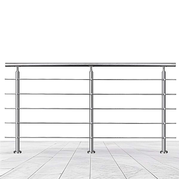 Duschparadies Edelstahl Geländer 240 cm mit 5 Querstäben für Innen und Auße günstig online kaufen