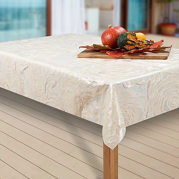 laro Tischdecke Wachstuch-Tischdecken Abwaschbar Vinyl Beige günstig online kaufen