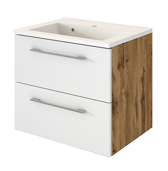 Waschtisch 60 inkl Mineralgussbecken LIVORNO von Held Möbel Wotan Eiche / W günstig online kaufen