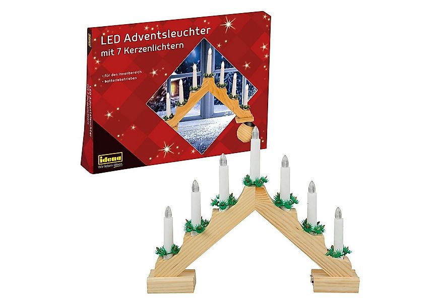 Idena Adventsleuchter Idena 8582092 - LED Adventsleuchter mit 7 LED Kerzenl günstig online kaufen