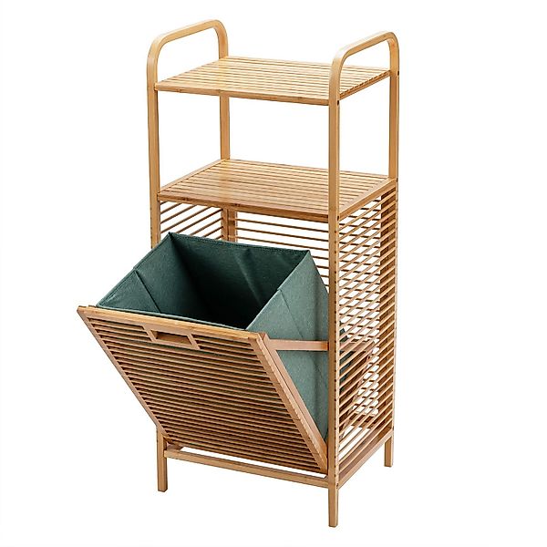 COSTWAY Wäschekorb Badregal, 2 offenen Regalfächern günstig online kaufen