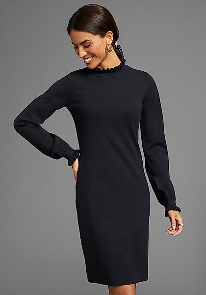 Laura Scott Strickkleid aus Viskosemischung mit femininem Rüschendetail günstig online kaufen