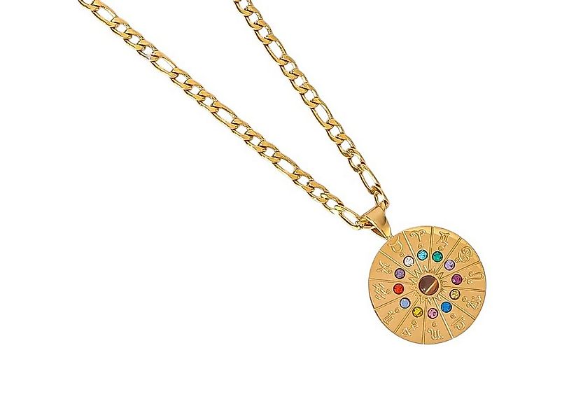 KARMA Kette mit Anhänger Halskette Sternzeichen Anhänger Gold Edelstahl ver günstig online kaufen