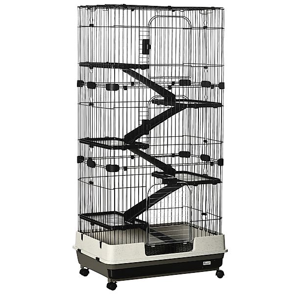 PawHut Großes Kaninchengehege mit 5 Ebenen, Gehege für Frettchen und Chinch günstig online kaufen
