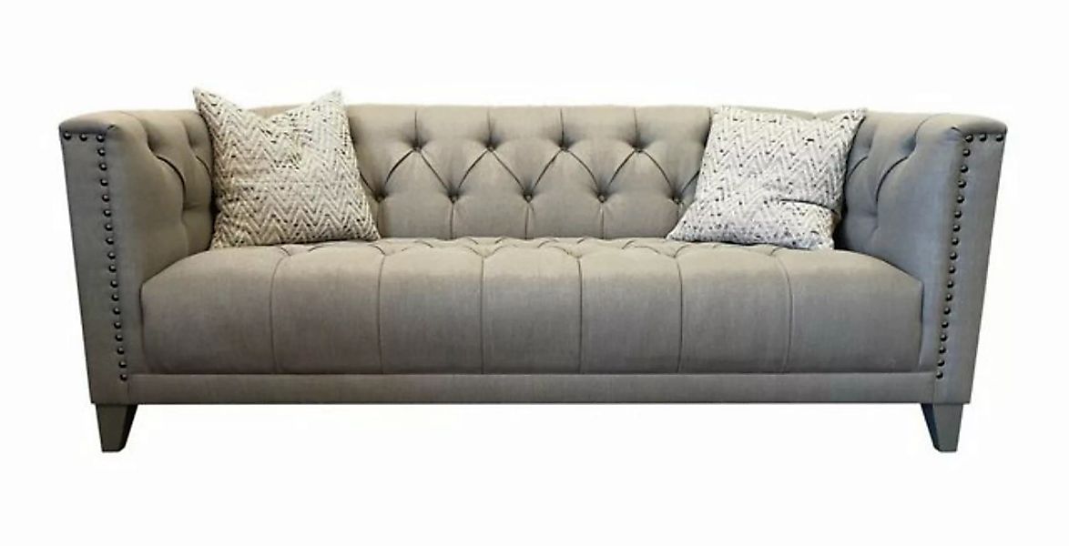 Natur24 Sofa Sofa Wilson Medium 178x98x75cm Saville Linen Silver Fuß Dark M günstig online kaufen