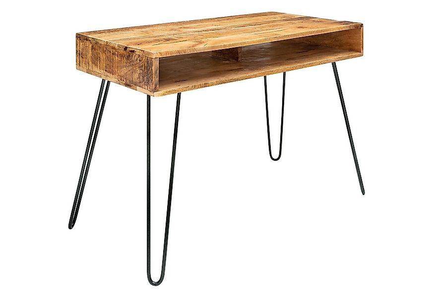 riess-ambiente Schreibtisch SCORPION 100cm natur, Arbeitszimmer · Massivhol günstig online kaufen