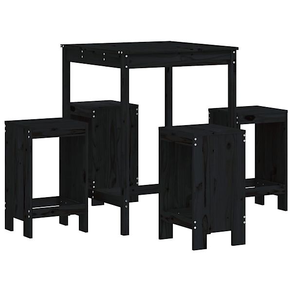 vidaXL 5-tlg Gartenbar-Set Schwarz Massivholz Kiefer Modell 6 günstig online kaufen