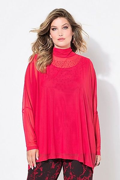 MIAMODA Druckbluse Bluse oversized Mesh Glitzersteinchen Top günstig online kaufen