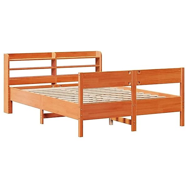 vidaXL Massivholzbett ohne Matratze Wachsbraun 135x190 cm Kiefernholz 33069 günstig online kaufen