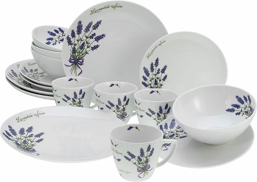 CreaTable Kombiservice "Home Lavendel" Lavendel-Dekor günstig online kaufen