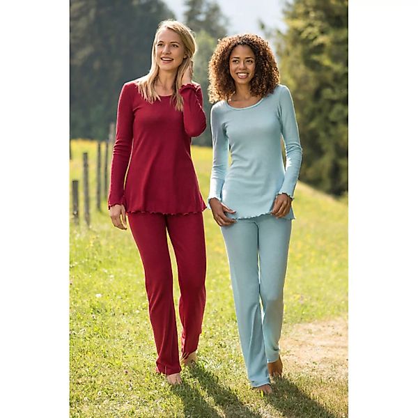 Damen Pyjamahose Lang Bio-schurwolle/seide günstig online kaufen