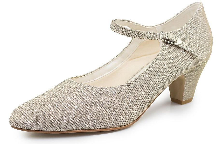 White Lady 738 Glitter Pumps mit breitem Absatz Spangenpumps günstig online kaufen