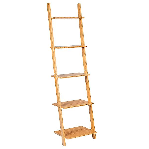 COSTWAY Leiterregal, Bücherregal 5 Ebenen, Bambus, günstig online kaufen