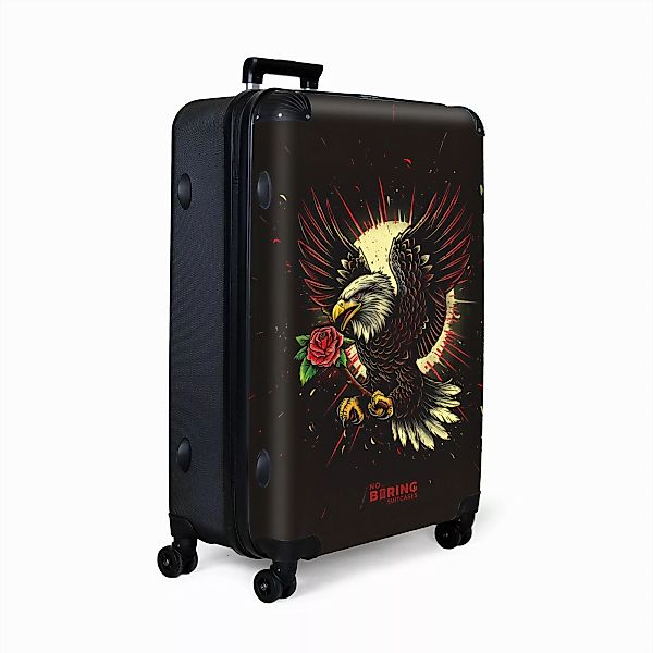 NoBoringSuitcases.com© Hartschalen-Trolley Schwarz mit Adler und günstig online kaufen