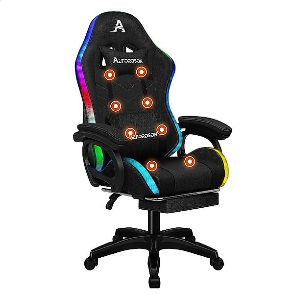 ALFORDSON Gaming-Stuhl mit 8-Punkt-Massagefunktion, mit RGB-Beleuchtung, günstig online kaufen