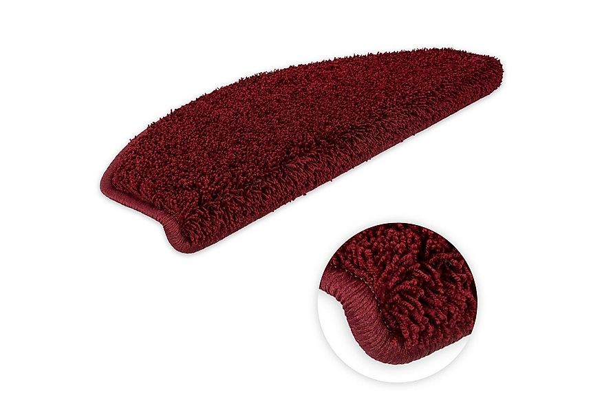 Metzker® Stufenmatte Shaggy Stufenmatten Emphoria Halbrund bordeaux 15 Stüc günstig online kaufen