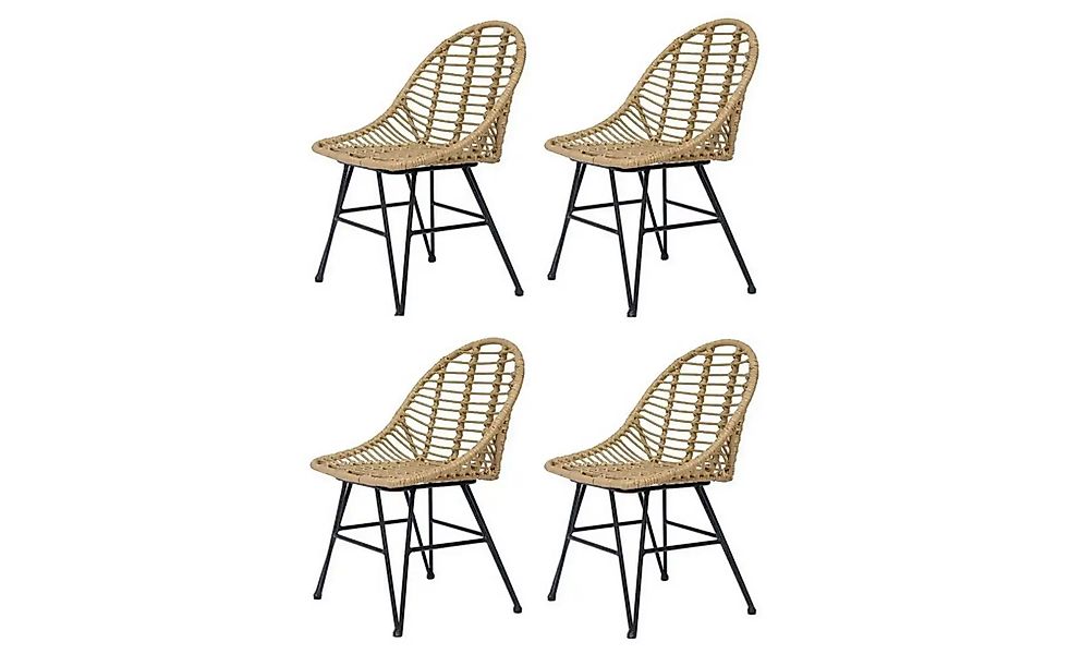 Stuhl 4er-Set  Saigon ¦ braun ¦ Maße (cm): B: 50 H: 80 Stühle > Rattanstühl günstig online kaufen
